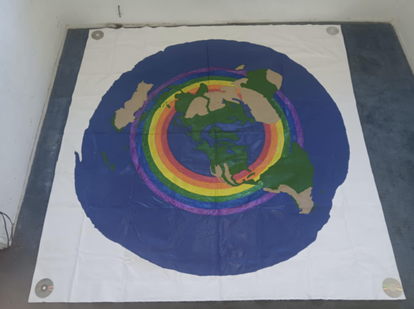 Flat Earth Map painting - Unique piece